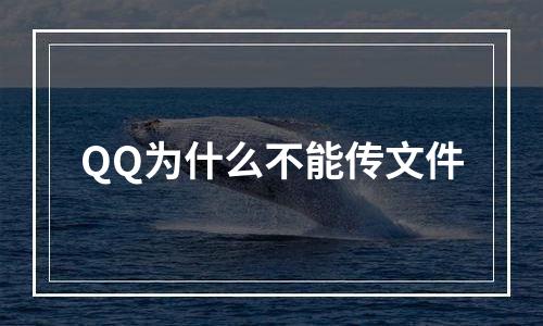 QQ为什么不能传文件