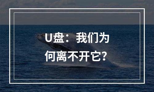 U盘：我们为何离不开它？